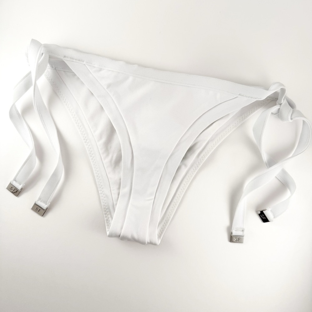 Seafolly White Brazilian Tie Side Bikini Bottom
